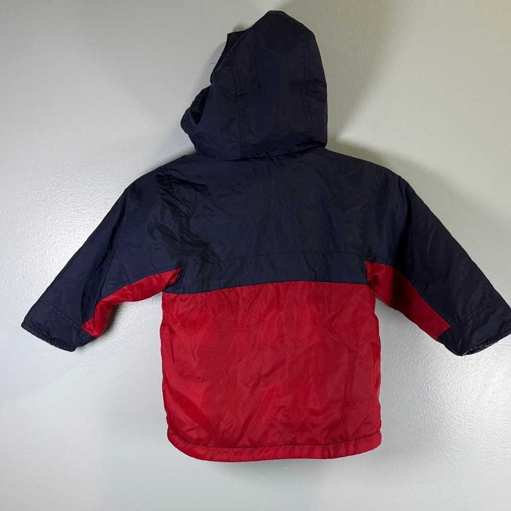 Vintage Carter's Navy‎ and Red Fleece-lined Hooded Coat for Kids Size 3T
